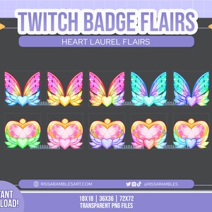 Laurel Heart Twitch Sub Badge Flair Bit Badges Twitch Sub Badges Stream Twitch Badge Flair Twitch Badges image 3