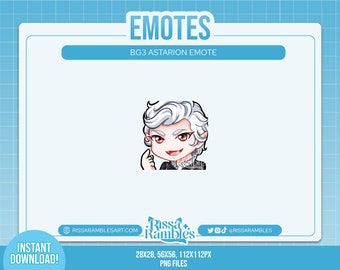 BG3 Astarion Emote for Twitch, Discord (Smile) | Custom Twitch Emotes | Baldurs Gate 3 | Vampire Emotes | Discord Emotes | Kick Emotes