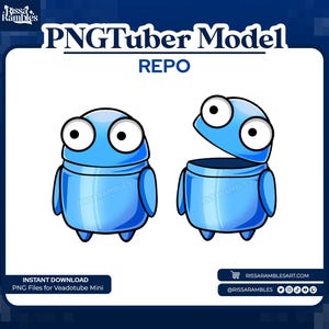 Blue REPO PNGTuber Model: Premade VTuber Asset (Digital Download)