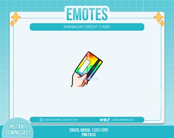 Credit Card Twitch Emote, Rainbow | Discord Emojis | Kick Emotes | Custom Twitch Emotes | Stream Emotes | Channel Points