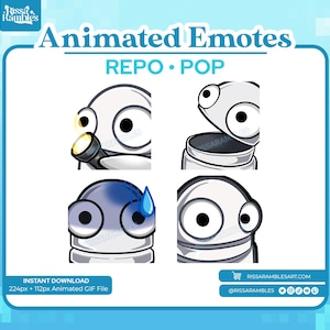 REPO Animated Emotes Pack: Twitch/Discord Stream Emotes (Digital Download)