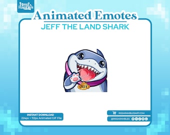 Emote animado de Jeff el Tiburón / Emotes de Twitch / Emotes animados de Twitch / Emotes de tiburón
