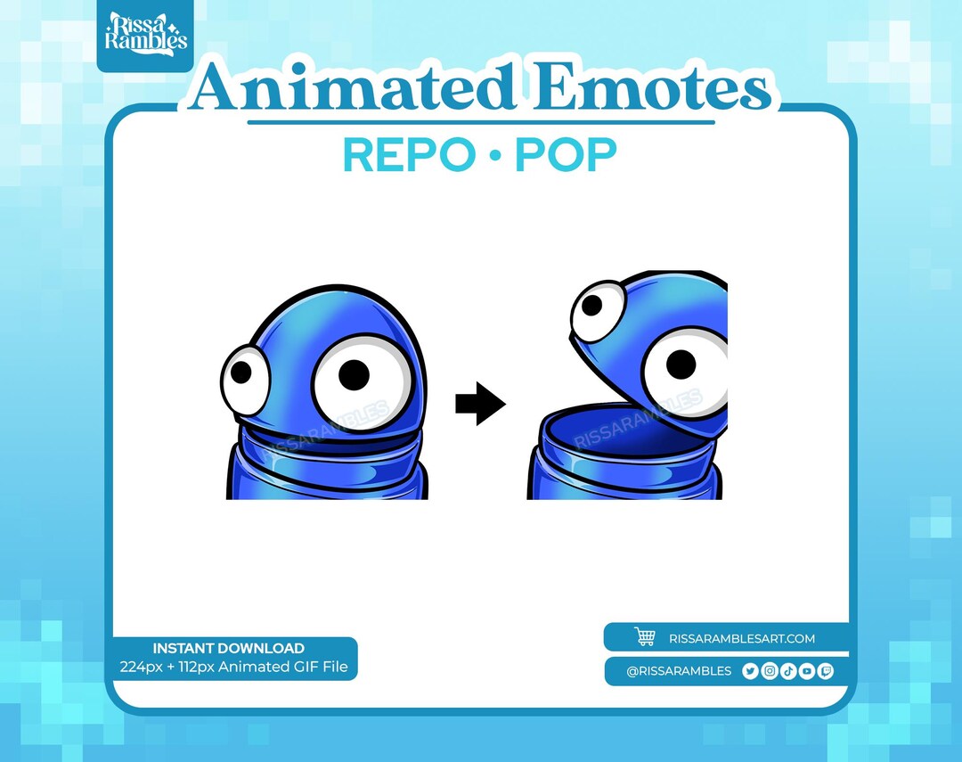 Blue Repo Popcat Animated Emote for Twitch/discord (digital Download ...