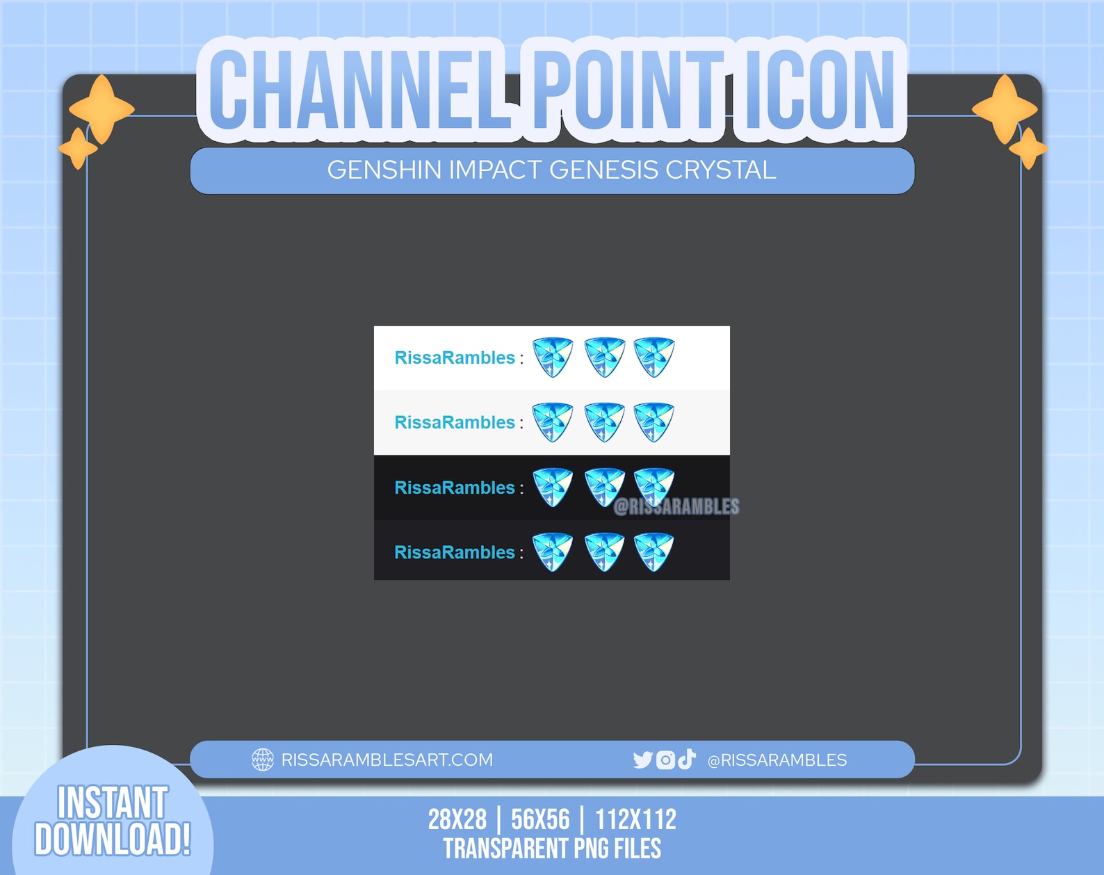 Genshin Impact Genesis Crystal Twitch Channel Point Icon (digital ...
