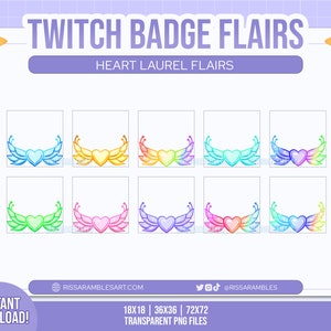 Laurel Heart Twitch Sub Badge Flair Bit Badges Twitch Sub Badges Stream Twitch Badge Flair Twitch Badges image 1