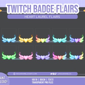 Laurel Heart Twitch Sub Badge Flair Bit Badges Twitch Sub Badges Stream Twitch Badge Flair Twitch Badges image 2