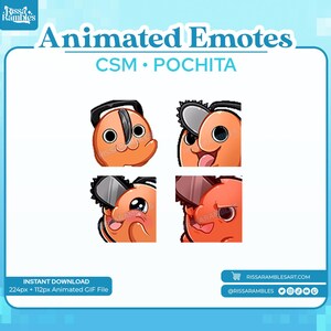 C.S.M. Pup Emotes | Anime Emotes | Cute Emotes | Twitch Graphics | Discord Emotes | Stream Emotes | Youtube, Discord, Tiktok