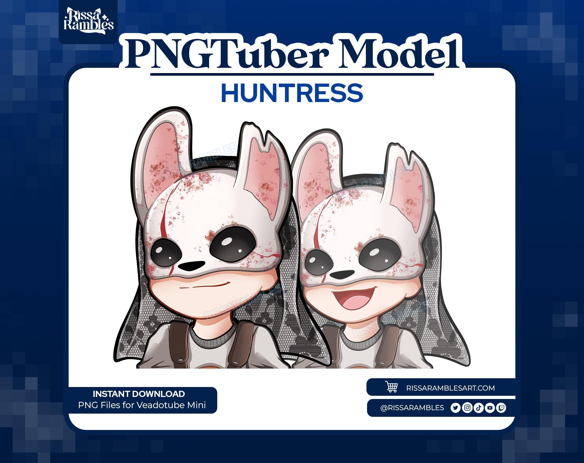 ハントレス DBD PNGtuber モデル：既製 VTuber Twitch アセット