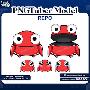 REPO PNGtuber Model Chibi (Red) | REPO Game | PNGTuber Premade | VTuber Assets | R.E.P.O