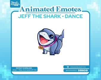 Jeff the Shark Animated Emotes: Twitch & Discord (Digital Download)