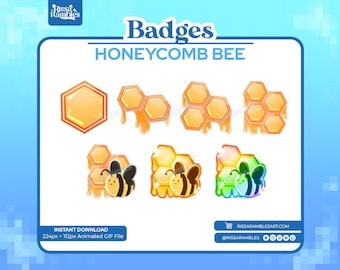 Honey Bee Twitch Sub Badges: Honeycomb (Instant Download)
