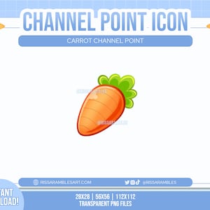 Carrot Channel Points Icon: Twitch Emotes (Digital Download)