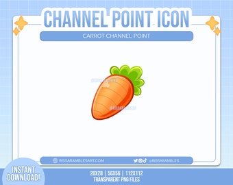 Carrot Channel Points Twitch | Twitch Emotes | Twitch Sub Badges | Twitch Bit Badges