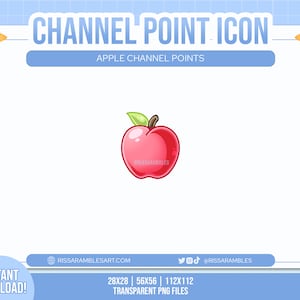 Apple Channel Points Twitch | Twitch Sub Badges | Discord Role Icons | Twitch Badges Cute | Discord Stickers | Twitch Emotes | Cottagecore
