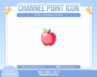 Apple Channel Points Twitch | Twitch Sub Badges | Discord Role Icons | Twitch Badges Cute | Discord Stickers | Twitch Emotes | Cottagecore