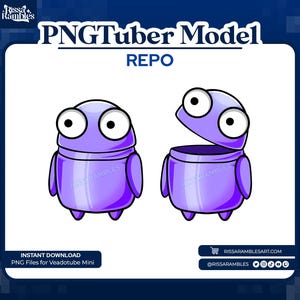 REPO PNGtuber Model (Purple) | REPO Game | PNGTuber Premade | VTuber Assets