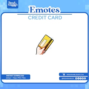 Credit Card Twitch Emote, Gold | Discord Emojis | Kick Emotes | Custom Twitch Emotes | Stream Emotes | Channel Points