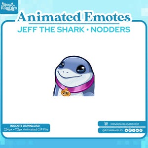 Jeff the Shark Animated Emote | Twitch Emotes | Nodders Emote | Animated Emotes Twitch | Shark Emotes | Jeff the Land Shark