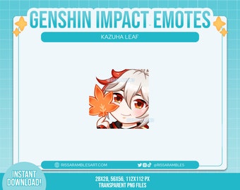 Kazuha Emote for Twitch or Discord | Genshin Impact Emotes | Custom Twitch Emotes | Discord Emote | Discord Stickers | Stream Emotes