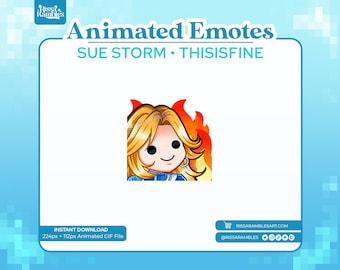 Sue Storm 'This is Fine' Emote | Animated Twitch Emotes (Digital Download)