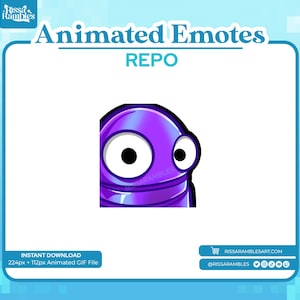REPO Emotes Animated for Twitch, Discord (Purple) | Side Eye Animated Emote | Discord Stickers | Repo Game | Custom Twitch Emotes Animated