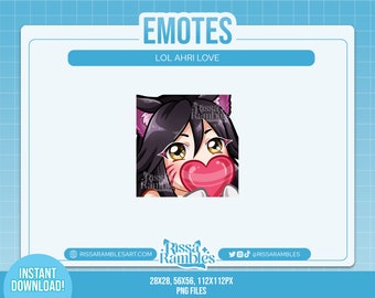 Ahri Love Emote | League of Legends Emotes | Discord Emojis | Custom Twitch Emotes | TikTok Emotes | LoL Emotes