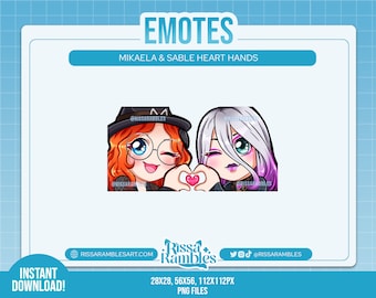 Mikaela Reid Sable Ward Heart Hands Emotes for Twitch, Discord | Dead by Daylight Emotes | Discord Emojis | Custom Twitch Emotes