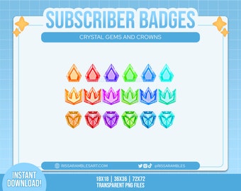 Twitch sub/bit badges // Crystal gem stones