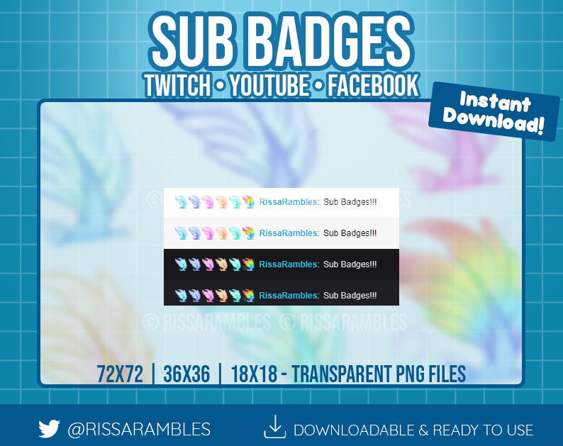 Mermaid Twitch Sub Badges Twitch Badges Cute Mermaid Tails Bit Badges, Cheermotes, Channel Points for Twitch, Discord, YouTube Gaming image 4