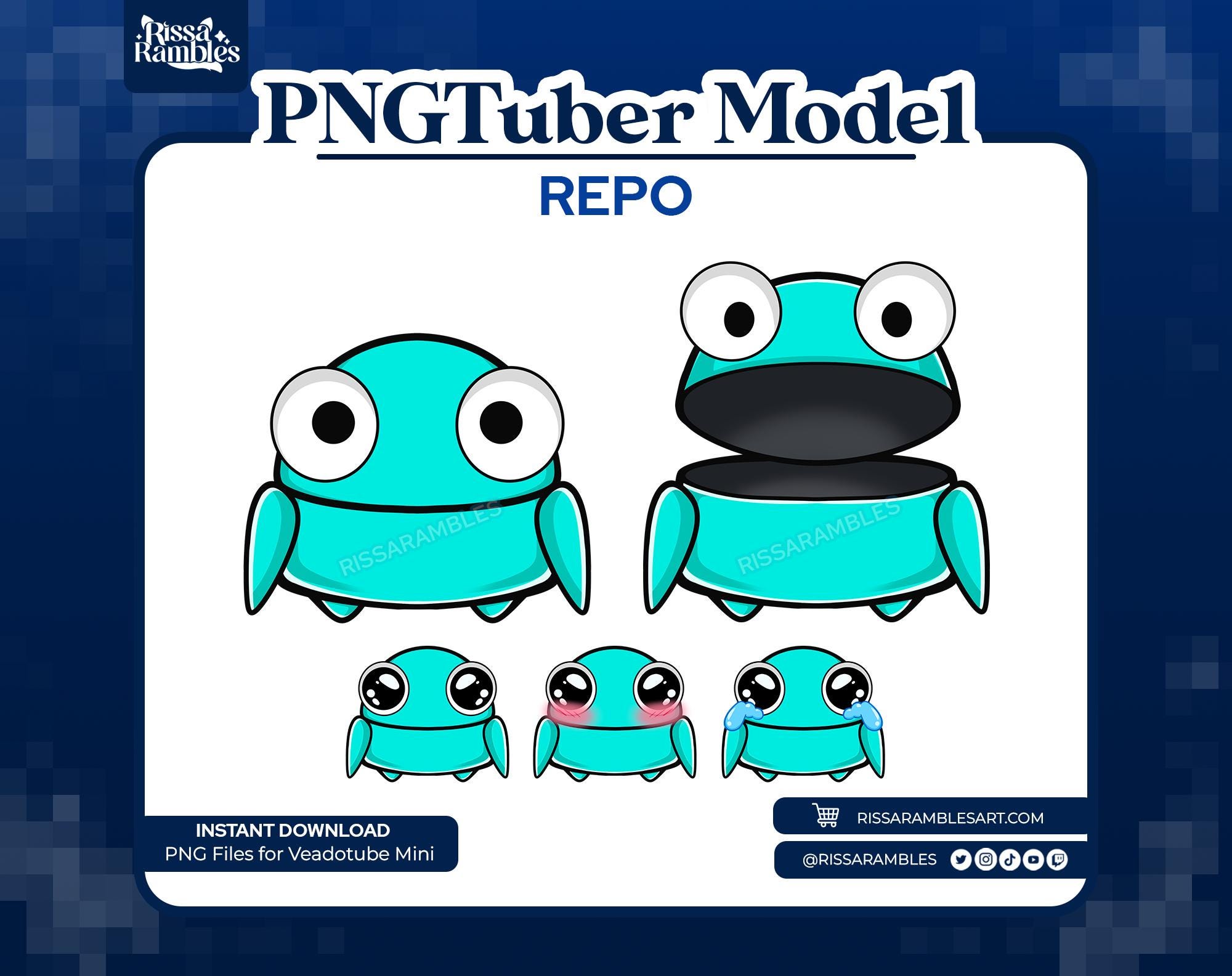 Teal REPO Chibi Pngtuber Model: Premade Vtuber Asset (digital Download ...