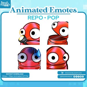 Repo Animated Emotes Pack: Side Eye, Twitch, Discord (Digital Download)