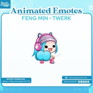 Feng Min TWERK Dead by Daylight Emotes Animated | Dead by Daylight Emotes | Custom Twitch Emotes | DBD Feng Emotes | Animated Emotes Cute