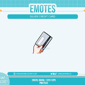 Emote Twitch de carte de crédit, argent | Emojis de discorde | Emotes de coup de pied | Émotes Twitch personnalisées | Diffusez des émoticônes | Points de canal
