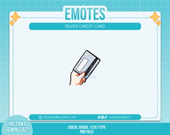Credit Card Twitch Emote, Silver | Discord Emojis | Kick Emotes | Custom Twitch Emotes | Stream Emotes | Channel Points