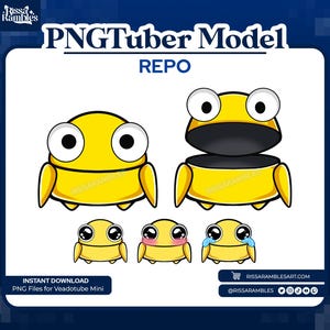 REPO PNGtuber Model Chibi (Yellow) | REPO Game | PNGTuber Premade | VTuber Assets | R.E.P.O