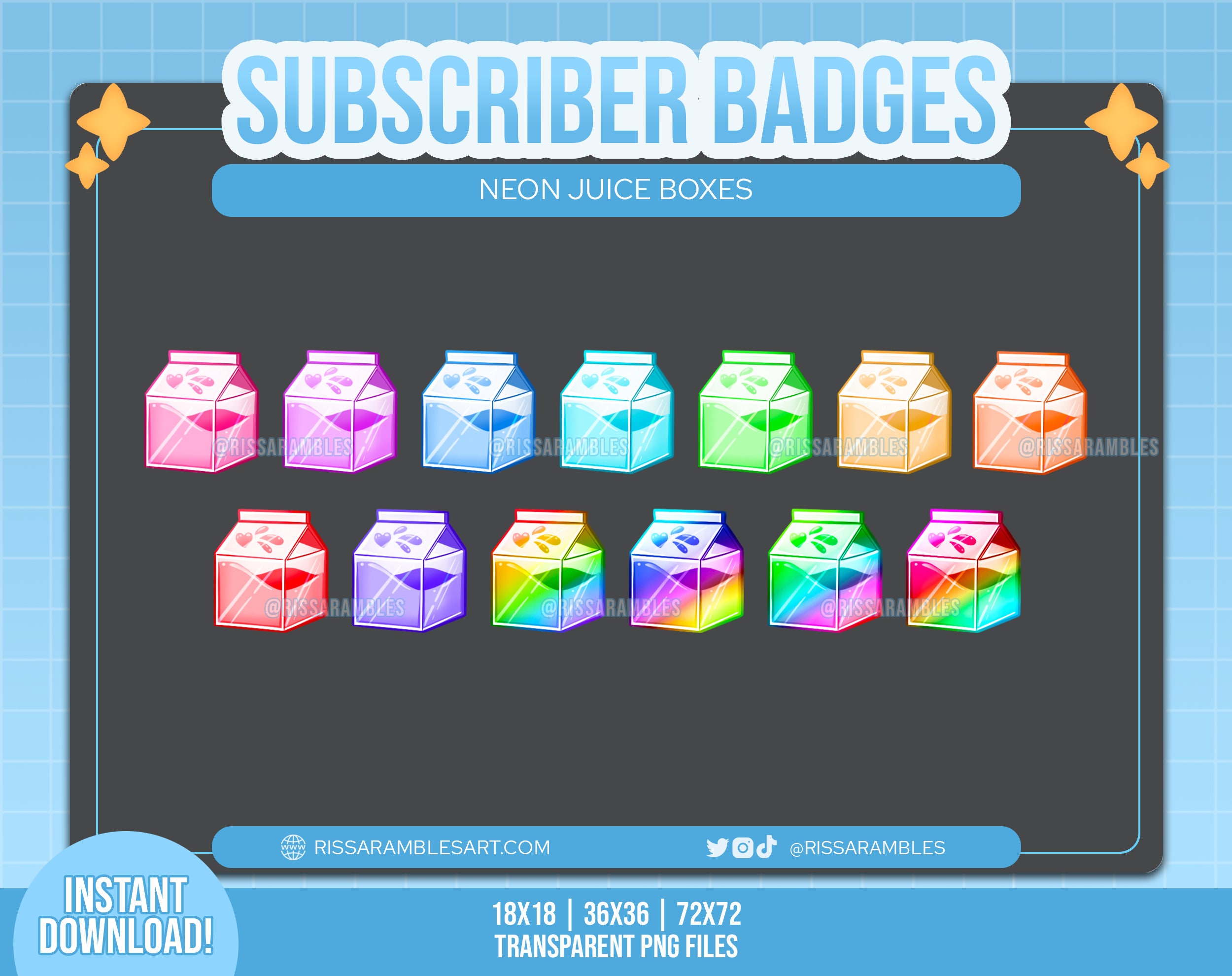 Juice Box Sub Badges Premade Twitch Sub Badges Twitch Bit Badges Twitch