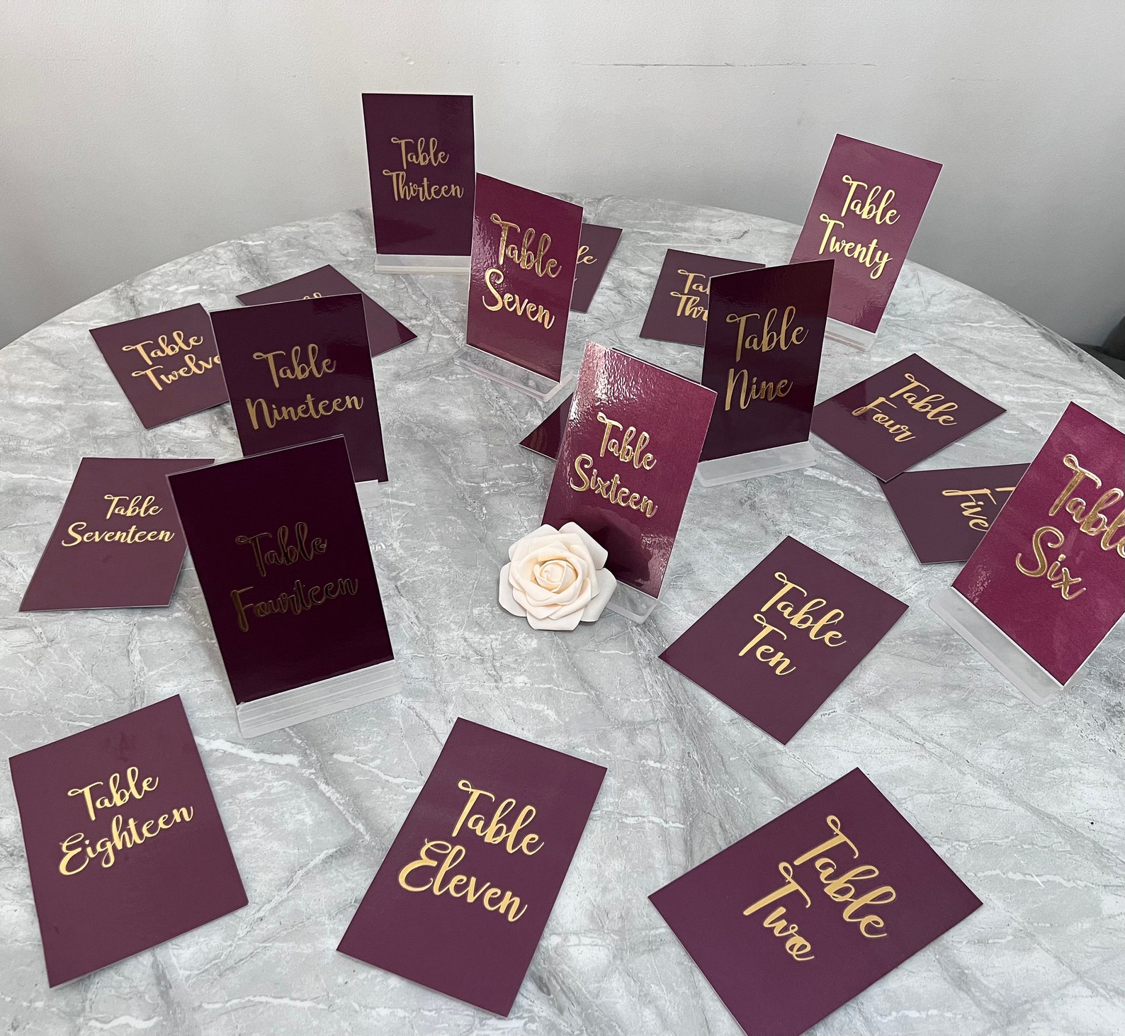 Wedding Table Numbers Card Laminated Vinyl Lettering / Table Decor ...