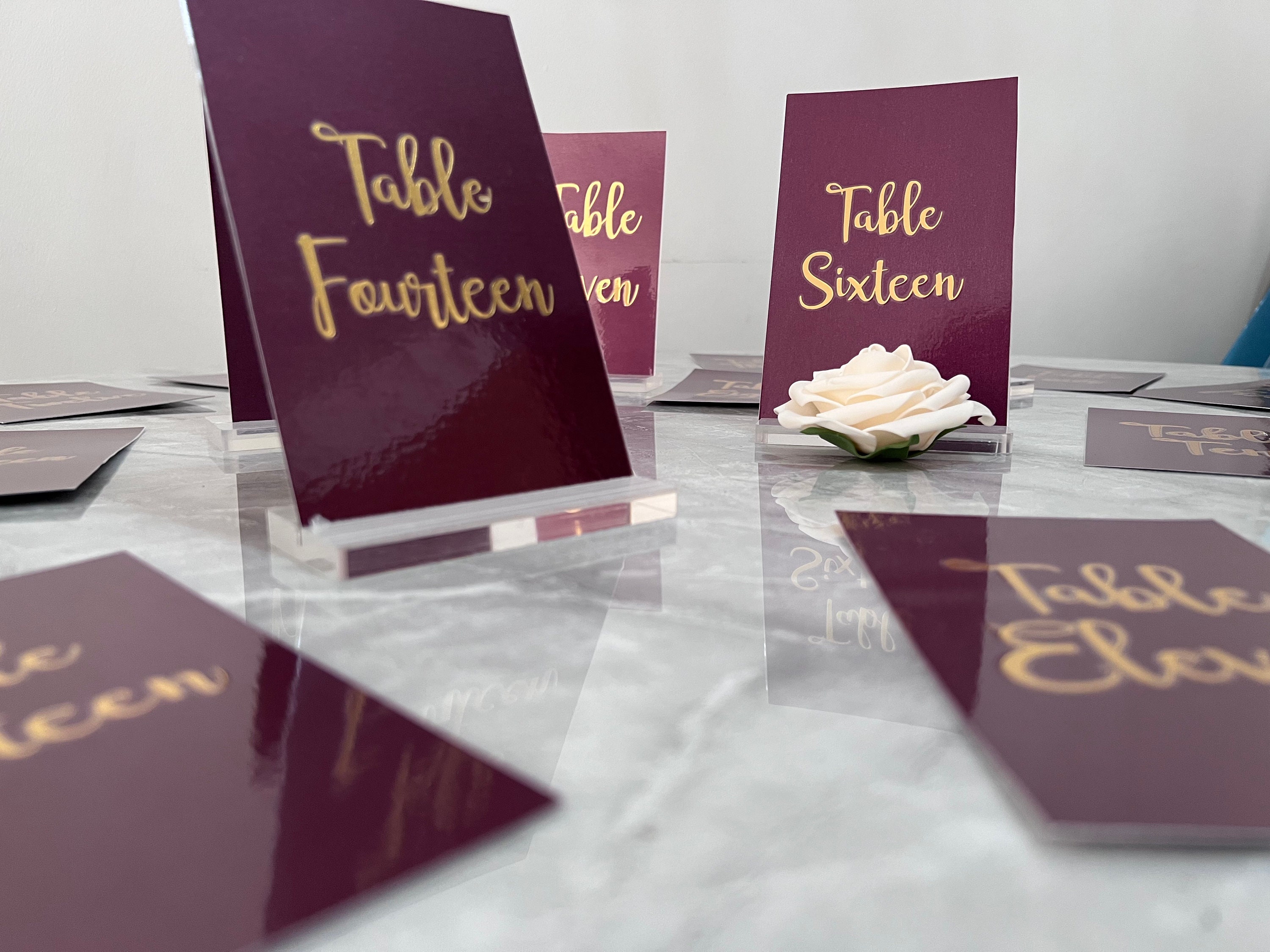 Wedding Table Numbers Card Laminated Vinyl Lettering / Table Decor ...