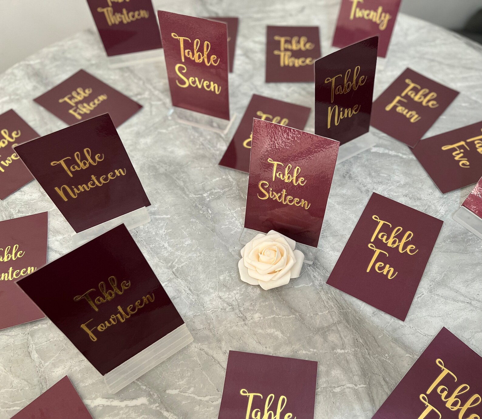 Wedding Table Numbers Card Laminated Vinyl Lettering / Table Decor ...