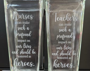 Laser Engraved Glass Vase: Personalized Retirement Gift