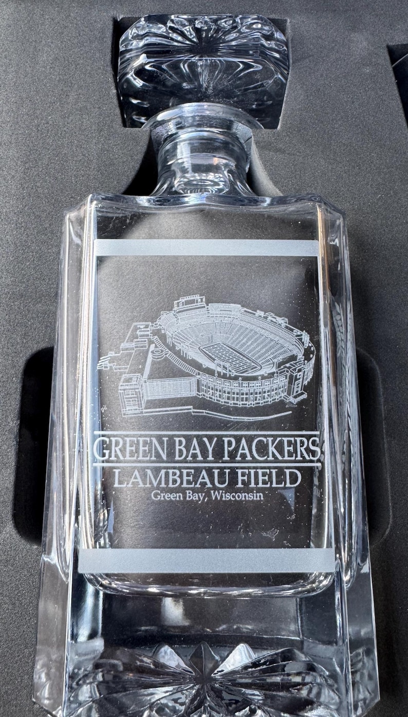 Green Bay Packers: Lambeau Field Whiskey Decanter Set With 2 or 4 ...