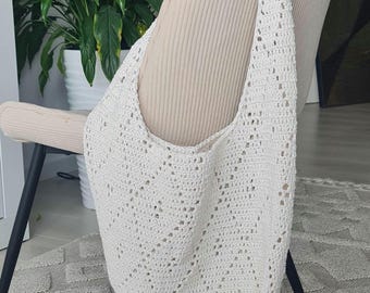 crocheted tote bag
