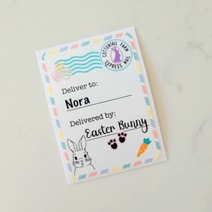 Autocollants d’étiquettes cadeaux de lapin de Pâques pour enfants, Personnalisé à partir de Étiquettes de lapin de Pâques, Courrier de Pâques, Autocollants de cadeaux de Pâques personnalisés