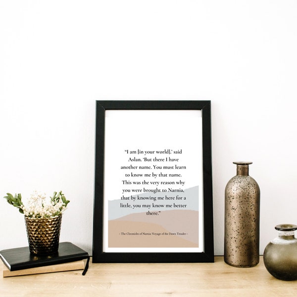 By Another Name Aslan Quote Wall Art - Chronicles of Narnia Digital Print Download