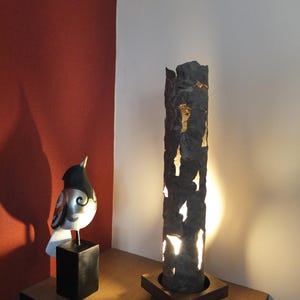 Luminaire - Pièce décorative en journée, luminaire d'ambiance original en soirée - pièce unique en céramique tendance Nerikomi et wabi-sabi