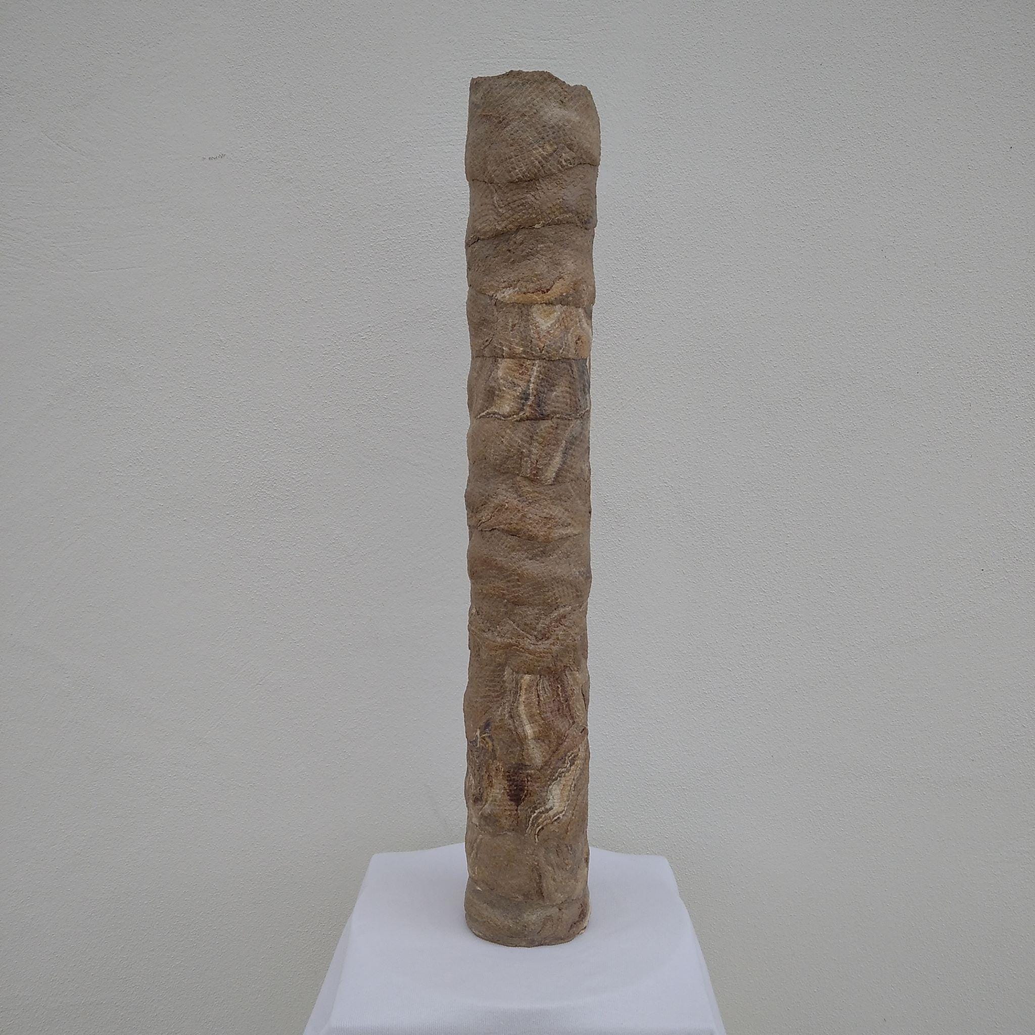 Grand Vase Design En Grès Céramique De Style Nerikomi - 48cm/19In Pièce Unique Signée Artisanat D'art