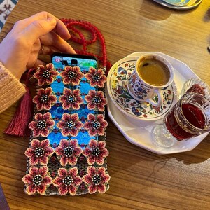 Handgemaakte Toho-telefoonhoes met kraal