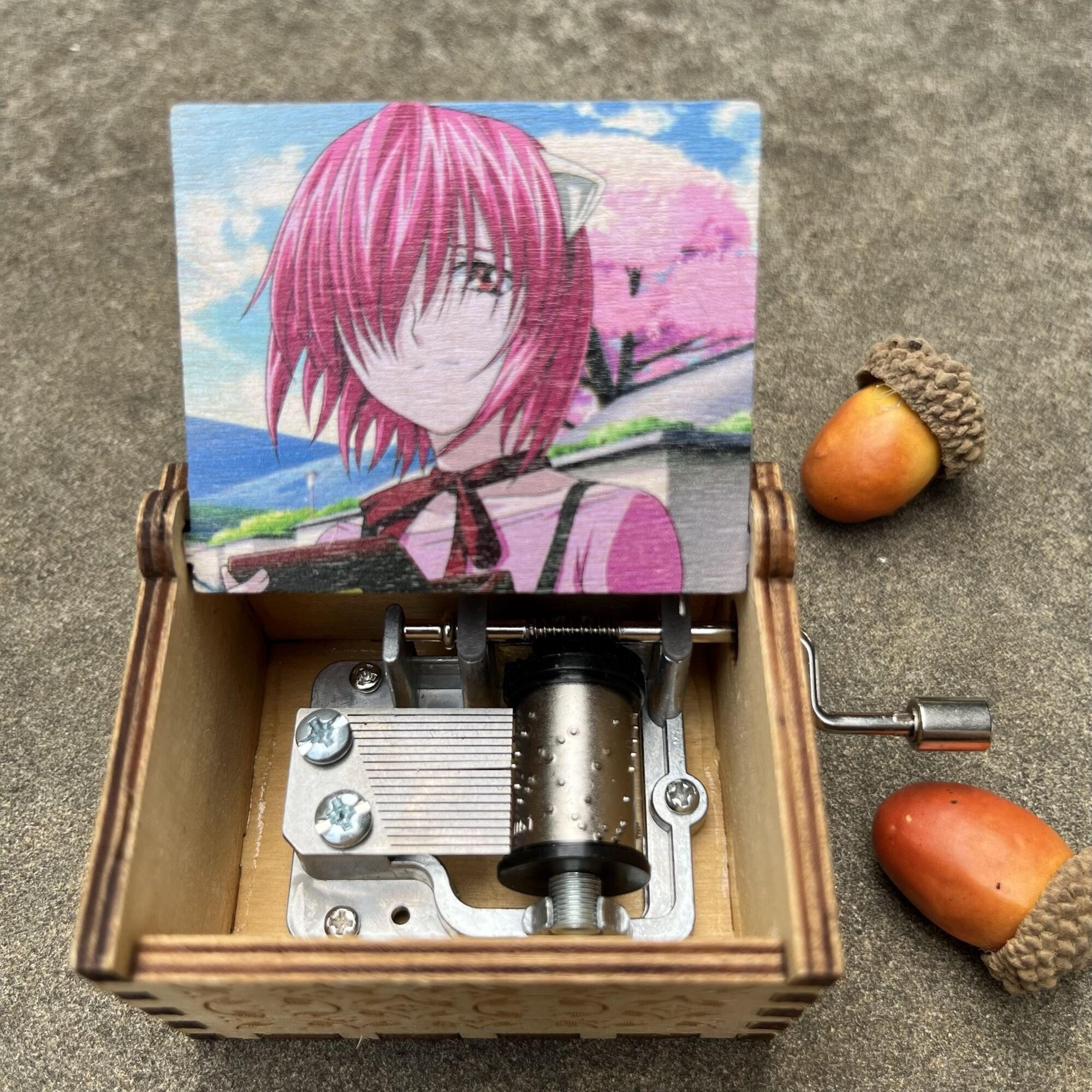 Color Print Anime Song Lilium Elfen Lied Music Box Wooden Black Hand  Movement Girls For Girlfriend Wife Friend Christmas Kid Toy - AliExpress