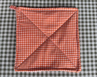 Pot Holder in Orange Gingham