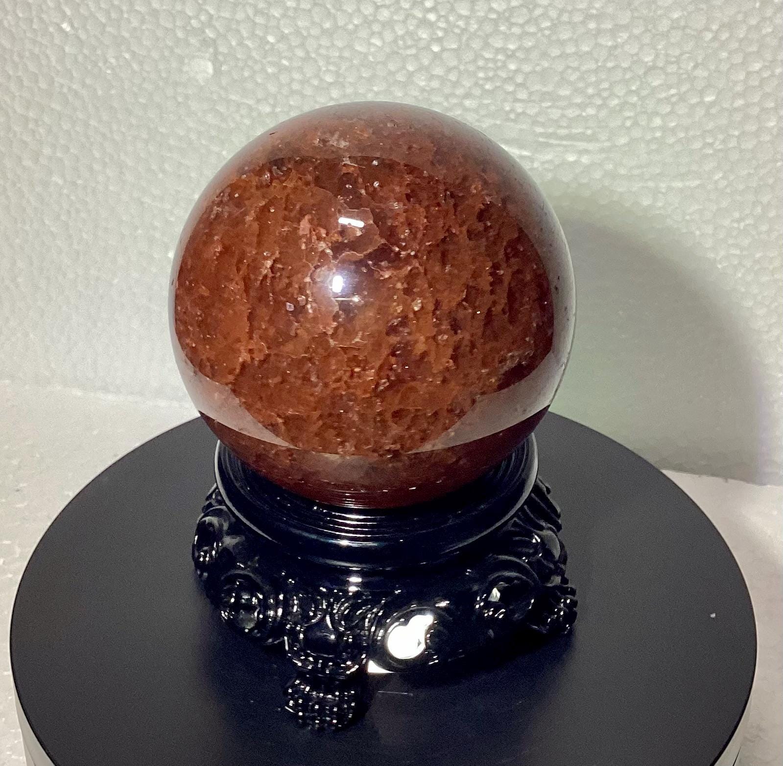 STRAWBERRY QUARTZ SPHERE, 3in Diameter - Bright Red, Free Display 